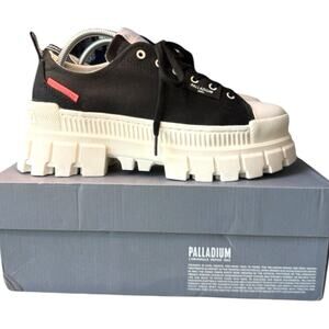 Palladium Black Canvas Platform Sneakers